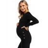 Maternity Shirt Side Button and Ruched Maternity Tunic Tops - 3 of 4