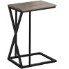 Vynxaria Contemporary C-Shaped Accent Table, Brown Laminate, Black Metal, 10.25" L x 18.25" W x 25.25" H - 3 of 4