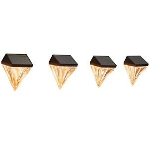 Collections Etc Unique Solar Powered Diamond Shadow Lights - Set of 4 - 1 of 3