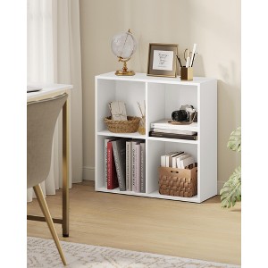 4-Cube Storage Shelf, 9.4x26x26 Inch Open Bookcase with 22 lb per Compartment, for Living Room, Home Office, Freestanding Organizer - 1 of 4