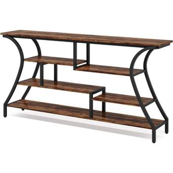 Tribesigns 70.9" Long Console Table, Narrow Sofa Table With Storage Shelves, 4 Tier Entryway Table Behind Couch for Hallway Foyer Living Room