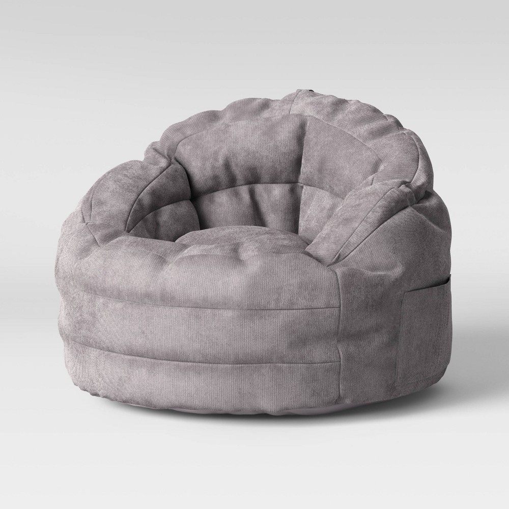 Photos - Bean Bag Settle In Kids'  Chair Gray - Pillowfort™