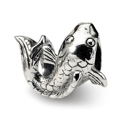 Black Bow Jewelry Sterling Silver Swimming Fish Bead Charm