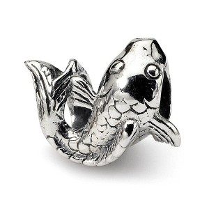 Black Bow Jewelry Sterling Silver Swimming Fish Bead Charm - 1 of 3