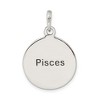 Black Bow Jewelry Sterling Silver Pisces the Fish Zodiac Embossed Circle Pendant - 3 of 4