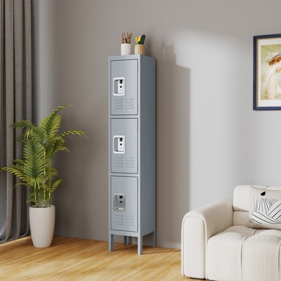 Vynxaria 66"H Metal Lockers for Employees with 3 Door Storage Locker for Employees Gym School Home Office Garage