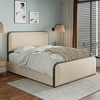 Queen Size Metal Bed Frame with Curved Upholstered Headboard and Footboard - 3 of 4