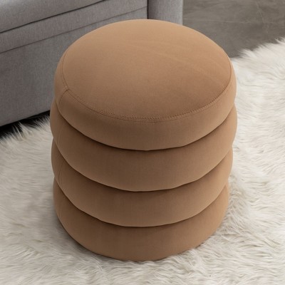 NicBex Modern 16.9" Round Ottomans Small Footstools with Boucle Fabric for Bedroom and Living Room