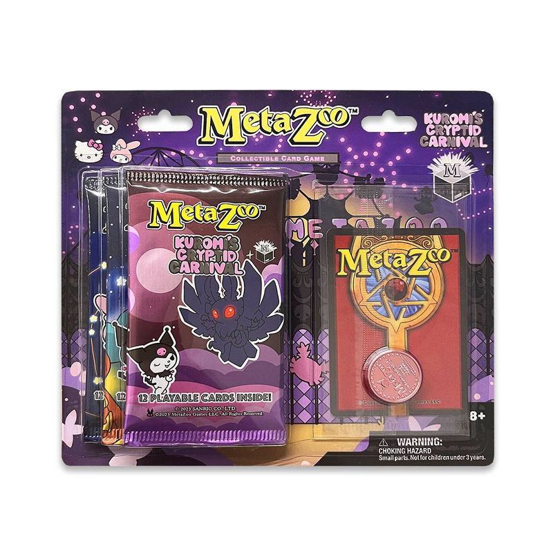 MetaZoo Collectible Card Game Kuromi&#39;s Cryptid Carnival 3 Pack Purple, 1 of 4