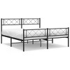 vidaXL Metal Bed Frame with Headboard and Footboard Black 53.1 in.x74.8 in. - 2 of 4