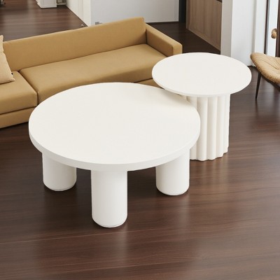2-Piece Round Coffee Table Set