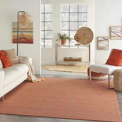Positano Elegance Terracotta Flat-Weave 7' x 10' Synthetic Rug