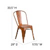 Emma and Oliver Commercial Grade 4 Pack Distressed Metal Indoor-Outdoor Stackable Chair - 4 of 4