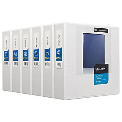 MyOfficeInnovations Standard 2" 3-Ring View Binders White 6/Carton (26444CT) 2661486