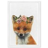 13" x 19" Cute Baby Fox Animals Framed Wall Art Gray - Olivia's Easel: Modern Decor, Digital Art, White Frame - 3 of 4
