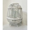 Essential Decor & Beyond 16.5" Tropical Bamboo Floor Lantern With Glass Candle Holder and Wooden Legs Decorative Accent - 3 of 4