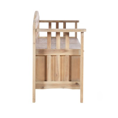 Aria Rustic Natural Wash 52" Split Seat Storage Bench