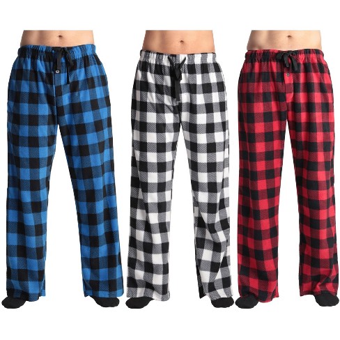 #followme Men's Microfleece Pajamas - Plaid Pajama Pants for Men - Lounge &  Sleep PJ Bottoms (Pack of 3) 45960-A-L-SIOC