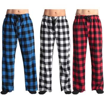 #followme Men's Microfleece Pajamas - Plaid Pajama Pants for Men - Lounge & Sleep PJ Bottoms (Pack of 3)