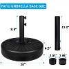 Gulches Simple Deluxe 20" Heavy Duty Patio Market Umbrella Stand with Steel Holder Water Filled for Outdoor, Lawn, Garden, 20inch, Round Base - 2 of 4