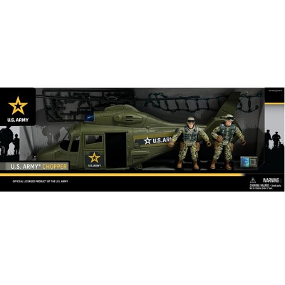 Excite USA: U.S. Army Chopper Kids Playset with 2 Soldiers, Officially Licensed Product 4+