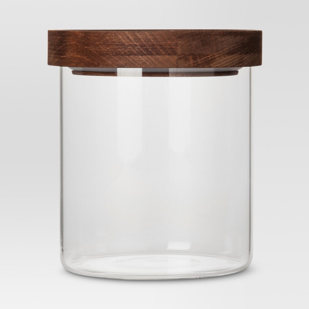 Glass Storage Canister with wood lid - Small - Threshold&amp;#153;