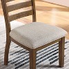 HOMES: Inside + Out Set of 2 Snowwhisp Transitional Upholstered Seat Dining Chairs Walnut/Light Gray - 4 of 4
