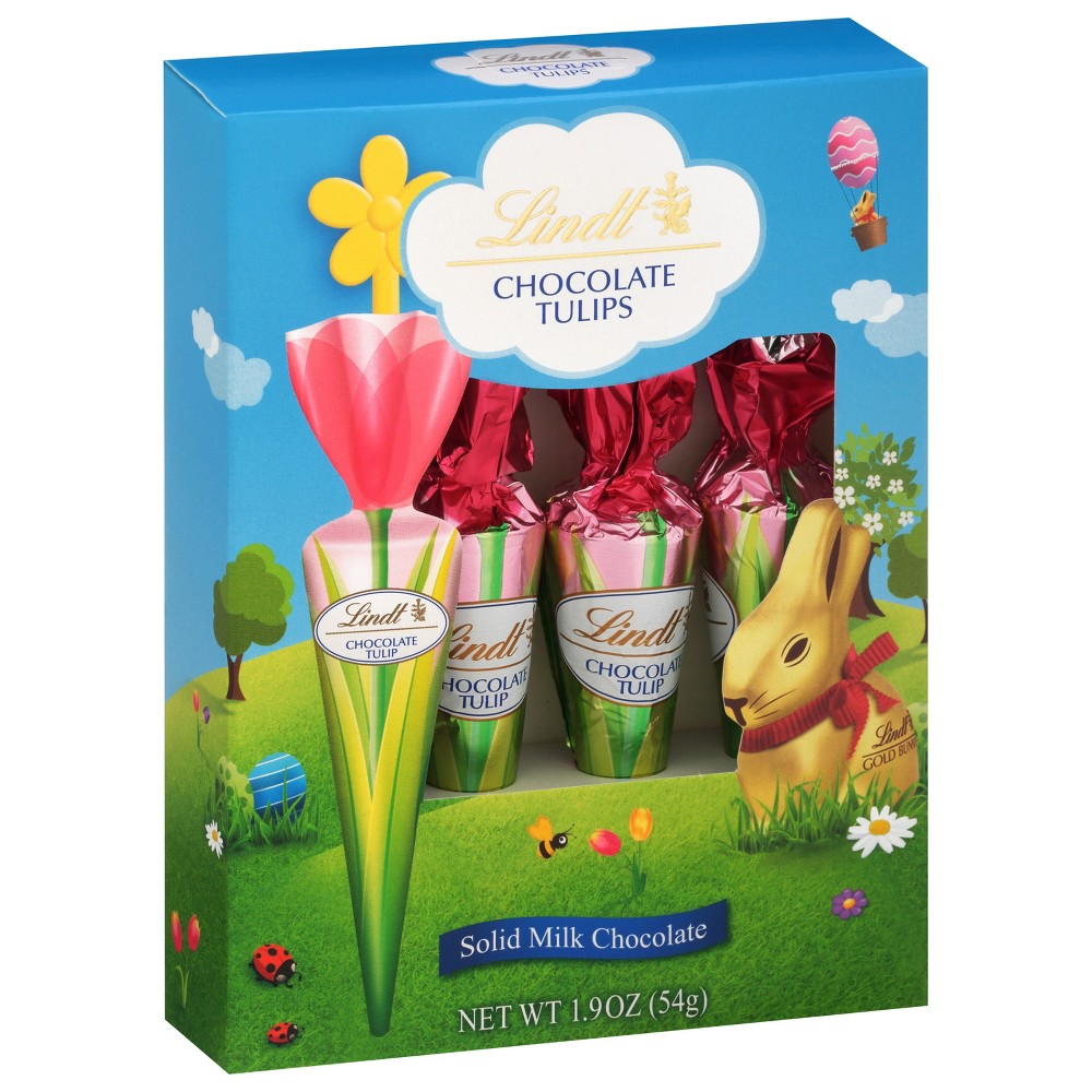 Lindt Easter Solid Milk Chocolate Candy Tulips - 1.9oz/4ct