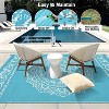 Acekool Outdoor Plastic Area Rug, Weather-Resistant, Easy Clean, Foldable Non Slip Base, Compass, Gray Blue White, Multiple Sizes - 3 of 4