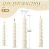 FAAYFIAN 4 Pcs Spiral Taper Candle 7 Inch Twisted Long Wax Dinner Candlestick for Fall Halloween Christmas Holiday Valentines Wedding Birthday - 2 of 4