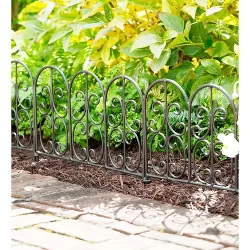 Plow & Hearth - Montebello Iron Garden Edging - Perfect for Garden Beds, Borders & Paths