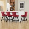 TOBILI Swivel Velvet Bar stools with Button Tufted Decoration and Wooden Legs, Leisure Style Bar Chairs,Set of 2 - 4 of 4