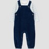 Carter's Just One You® Baby Boys 2pc Striped Long Sleeve T-Shirt and Overalls Set - Blue - 2 of 4