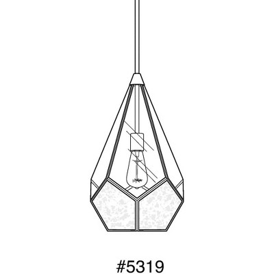 Cinq Geometric Glass Pendant Light in Antique Bronze