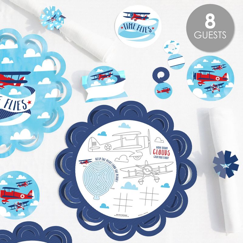 Big Dot of Happiness Taking Flight - Airplane - Vintage Plane Happy Birthday Party Supplies Kit - Ready to Party Pack - 8 Guests, 2 of 7