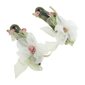 Unique Bargains Rose Flowers Hair Clip Green 2 Pcs - 1 of 4
