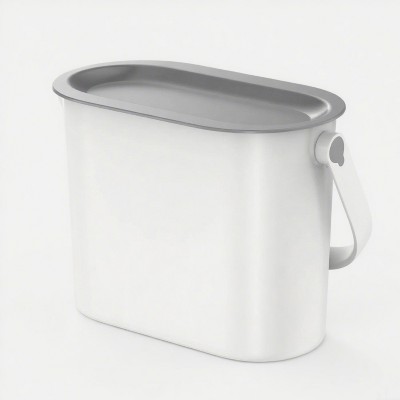 LunaLulinlk White 1 Gallon Multi-Purpose Plastic Countertop Kitchen Trash Can