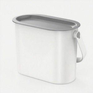 LunaLulinlk White 1 Gallon Multi-Purpose Plastic Countertop Kitchen Trash Can - 1 of 4