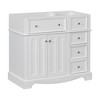 Vynxaria 36" White Freestanding Bathroom Storage Cabinet with Drawers and Adjustable Shelf,Not Include Basin Sink - 2 of 4