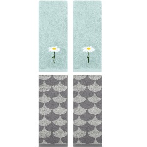 REGALWOVEN 4 Pcs Bathroom Soft Absorbent Hand Towels - 1 of 4
