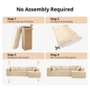 COMHOMA Boneless Couch, Compressed Sofa, Corduroy L-Shaped Sofa, No Assembly - 2 of 4