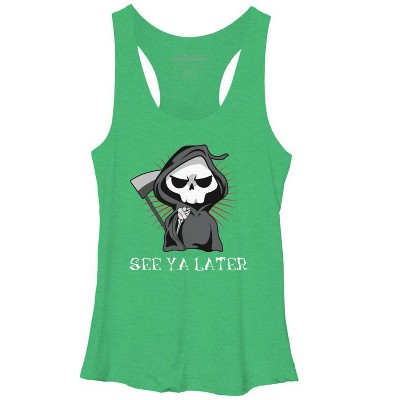Women's Design By Humans See Ya Later Halloween T Shirt By thebeardstudio Racerback Tank Top