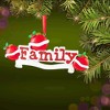 Polarx 2.5 Inch Red Family Christmas Tree Ornament , Glittered Holiday (1PC) - 2 of 4