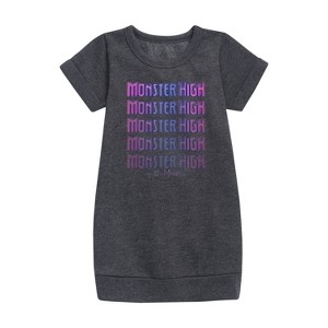 Girls' - Monster High - Toddler And Youth Girls Fleece Dress Graphic Short Sleeve Fleece Dress - 1 of 3