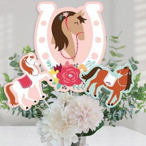Big Dot of Happiness Run Wild Horses - Pony Birthday Party Centerpiece Sticks - Table Toppers - Set of 15 - 1 of 4