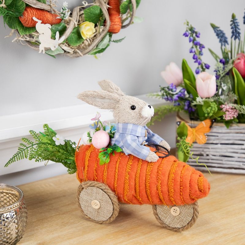 Northlight Boy Bunny with Carrot Car Easter Decoration - 13", 2 of 7