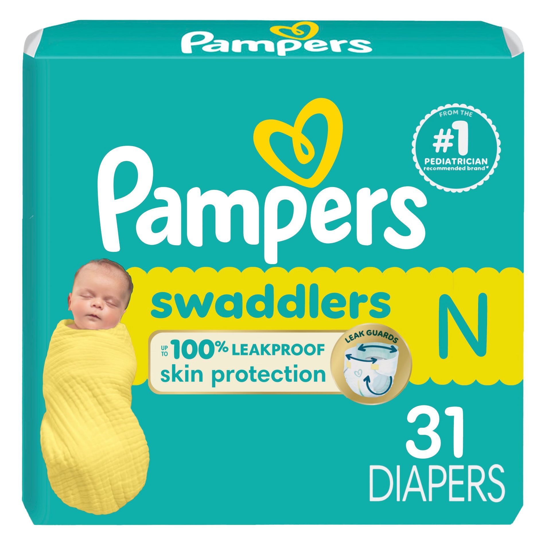 Pampers Swaddlers Sensitive Disposable Diapers - Size 0 - 31ct