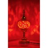 Kafthan 14.5 in. Handmade Red Separated Circles Mosaic Glass Table Lamp with Brass Color Metal Base - 4 of 4