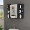 NicBex Bathroom Wall Mount Storage Cabinet Mirror Medicine Cabinet with Panel Door & 6 Open Shelves - 2 of 4