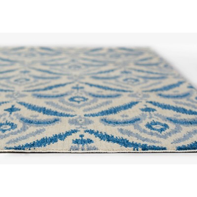 Blue and Beige Hand Tufted Wool Rug, 3'6" x 5'6"
